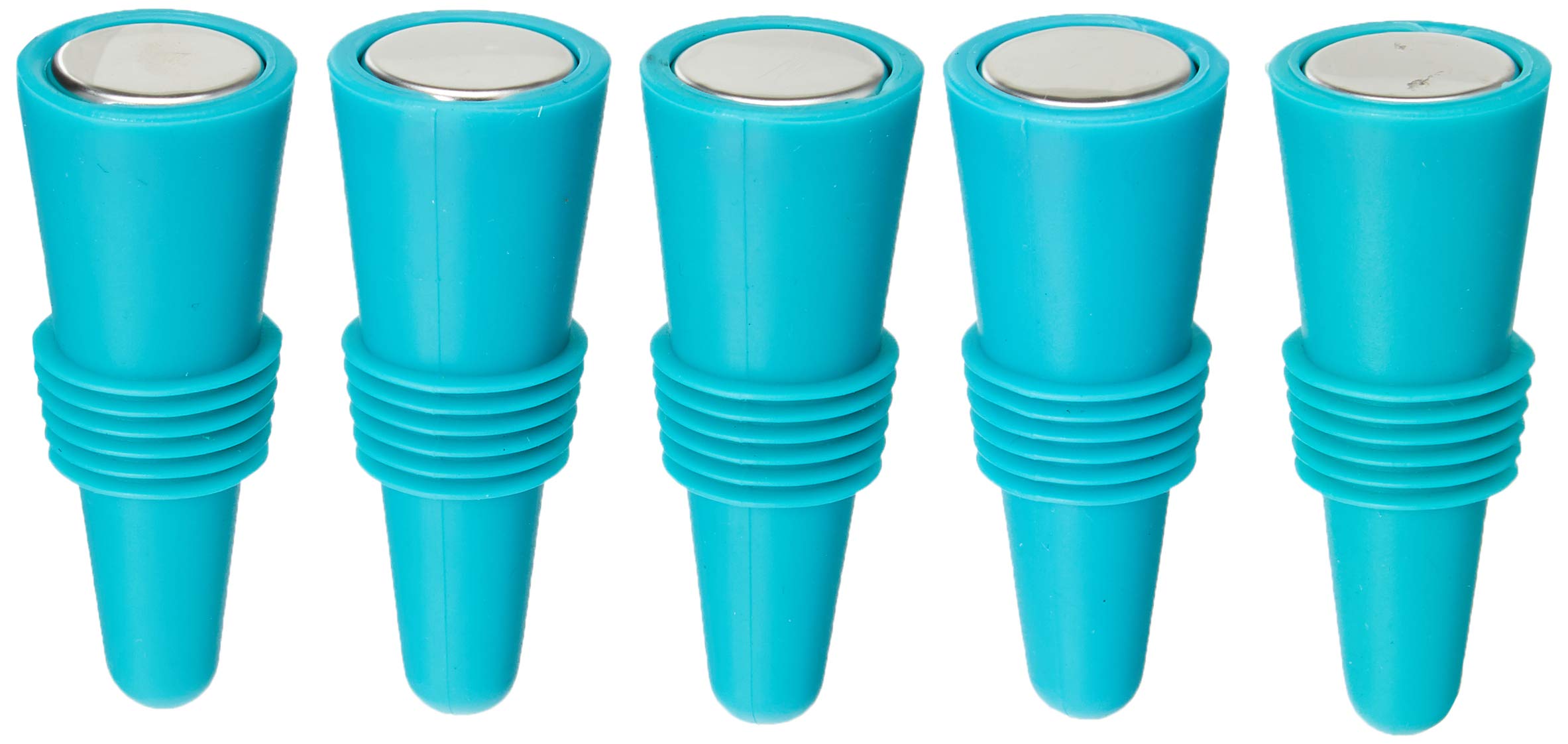 HG HGROPE Silicone Reusable Wine Beverage Bottle Stoppers, Blue
