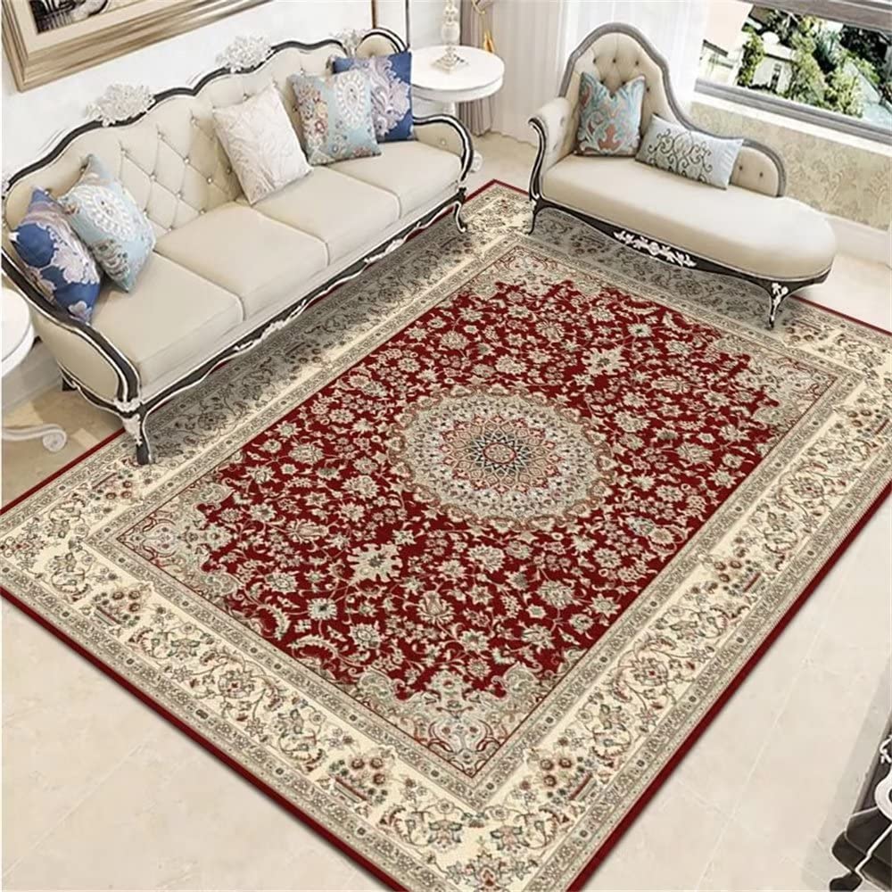 Tapis enfant rouge 50x80cm à motif floral anti-déformation