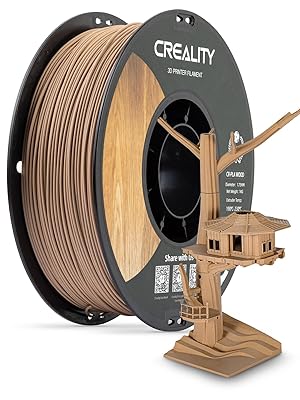 Creality Wood Filament PLA, 3D Printer Filament 1.75 mm, Smooth Silk Texture, Toughness, 1kg(2.2lbs)/Spool Printing Filament, for All FDM Printers (Wood)