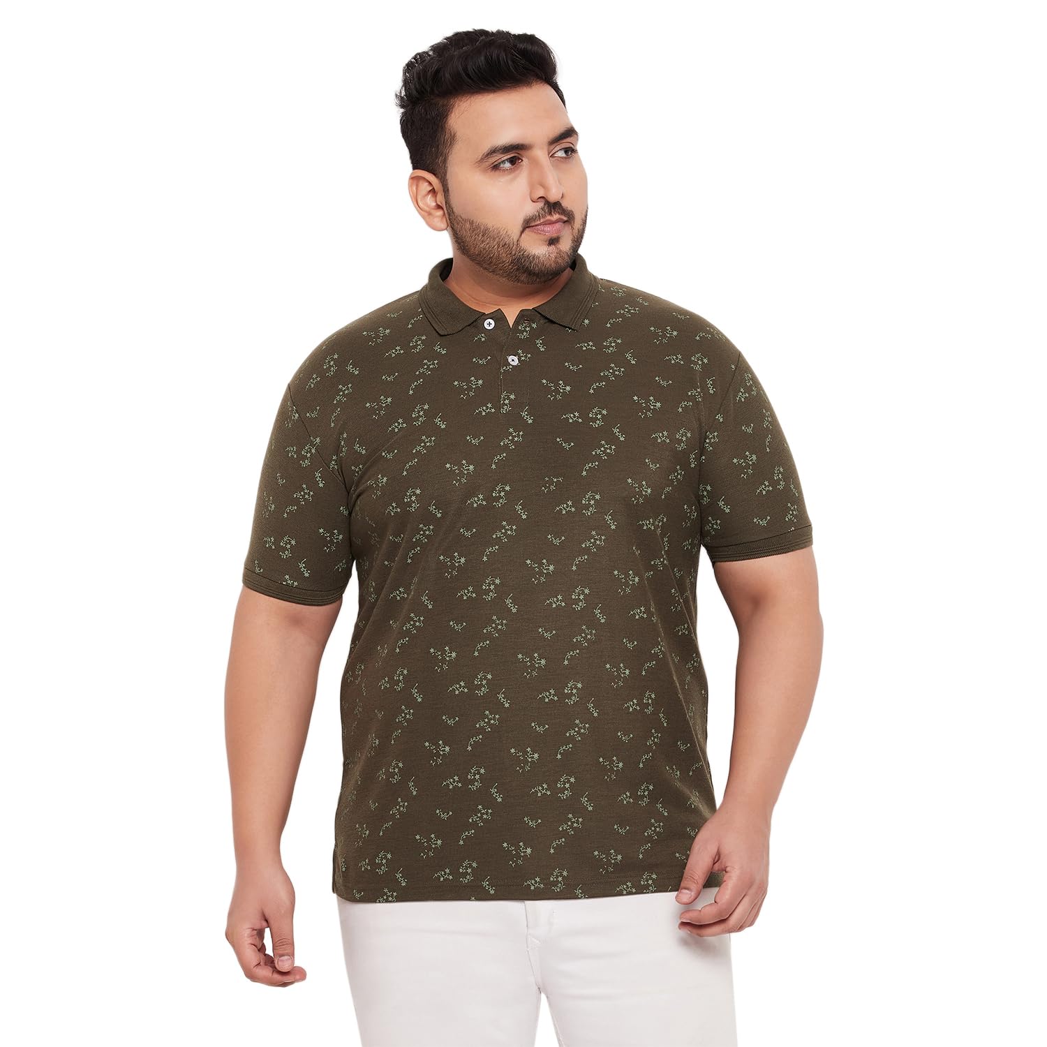 GET GOLF Men's Plus Size Cotton Blend Tshirt-BigC-1010-OLIVE_3XL