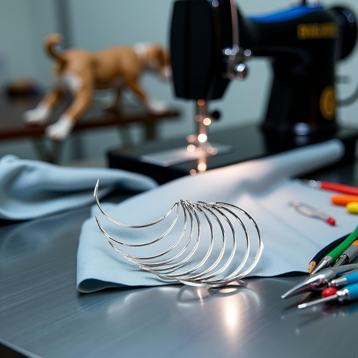 10pcs Silver Veterinary Suture Needles for Animal Surgical Needle and Fur Sew Tool 1028 Sewing Machine Needles Sewing Notions and Supplies - Image 5