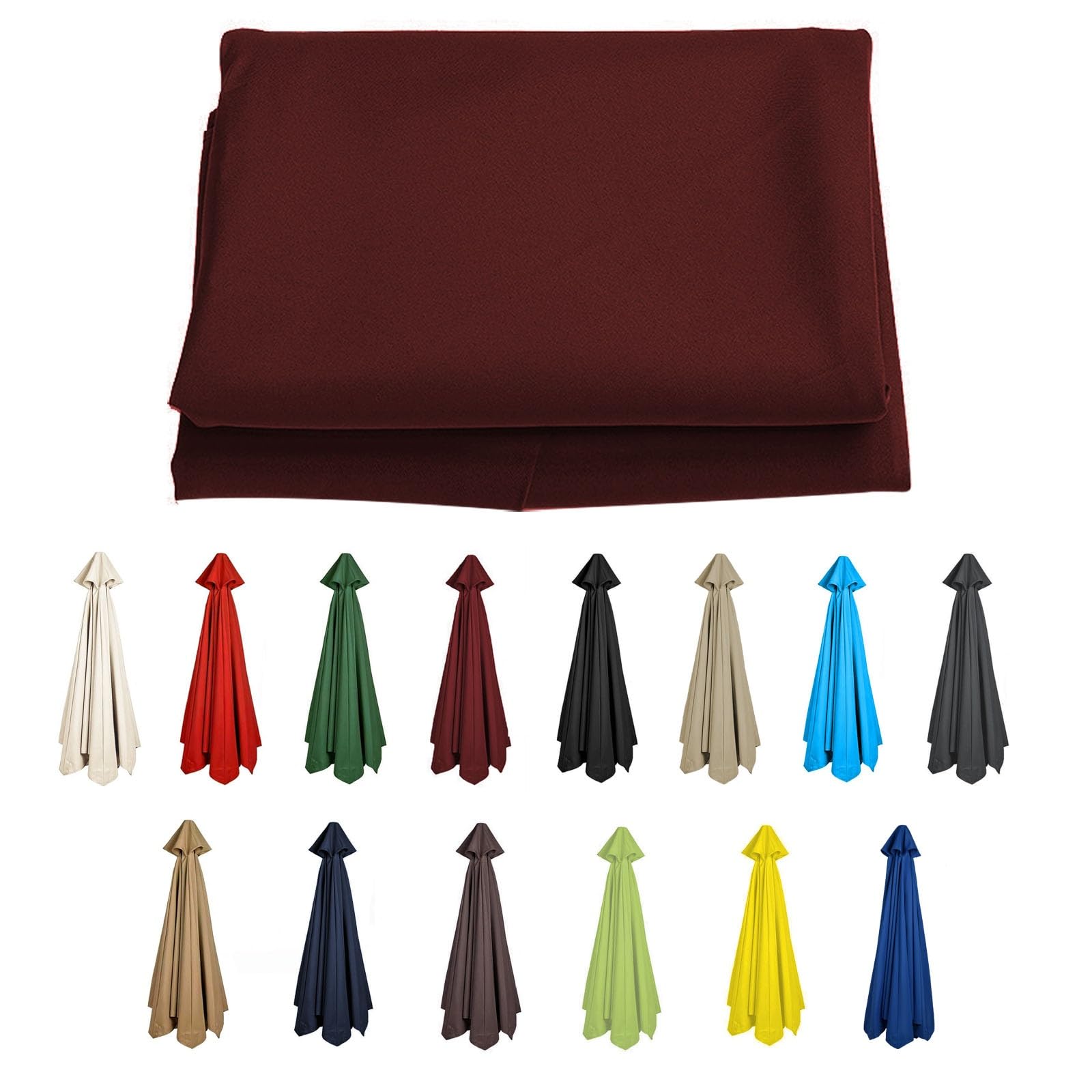 6 Ribs/8 Ribs Cantilever Umbrella Replacement Cloth Garden Parasol Canopy Cover Replacement Parasol Fabric Cover, 200/270/300cm Canopy(Color:Burgundy,Size:6ribs-2.7m(8.8ft)) — image 1