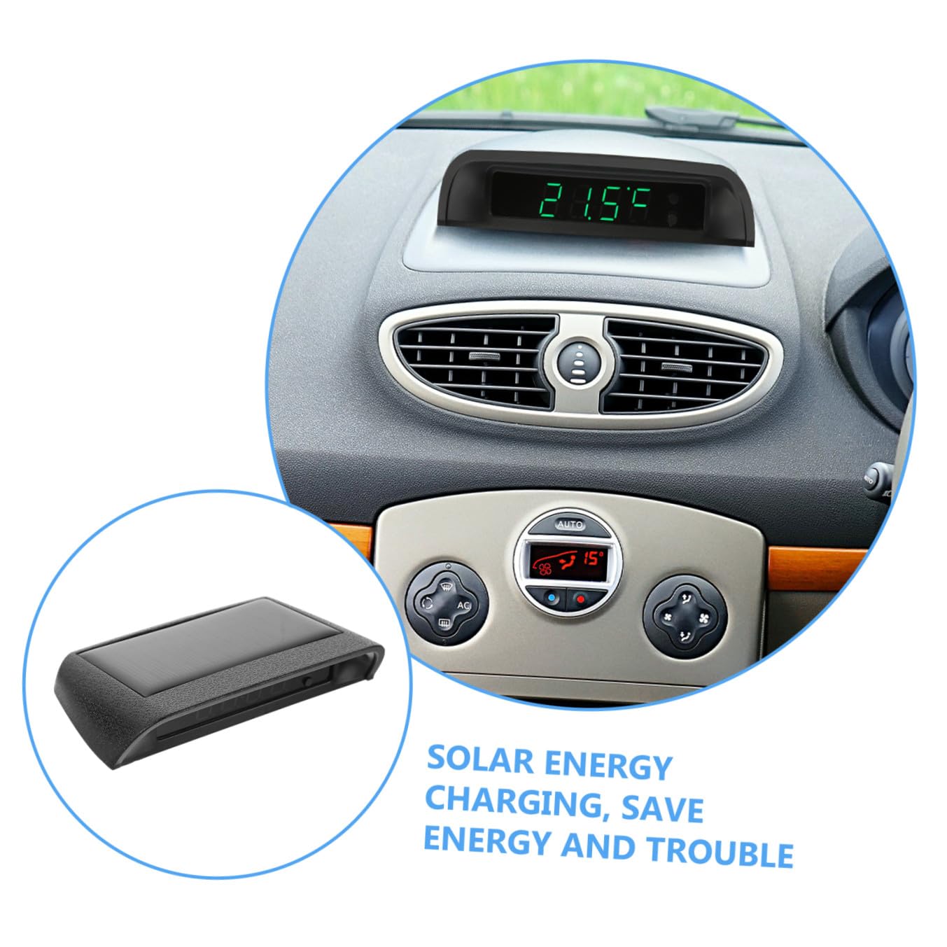 1pieza Reloj Digital Solar De Alta Precisión Para Automóviles y Carga Usb Reloj De Tablero Para Coches Fácil Instalación y Uso Diario