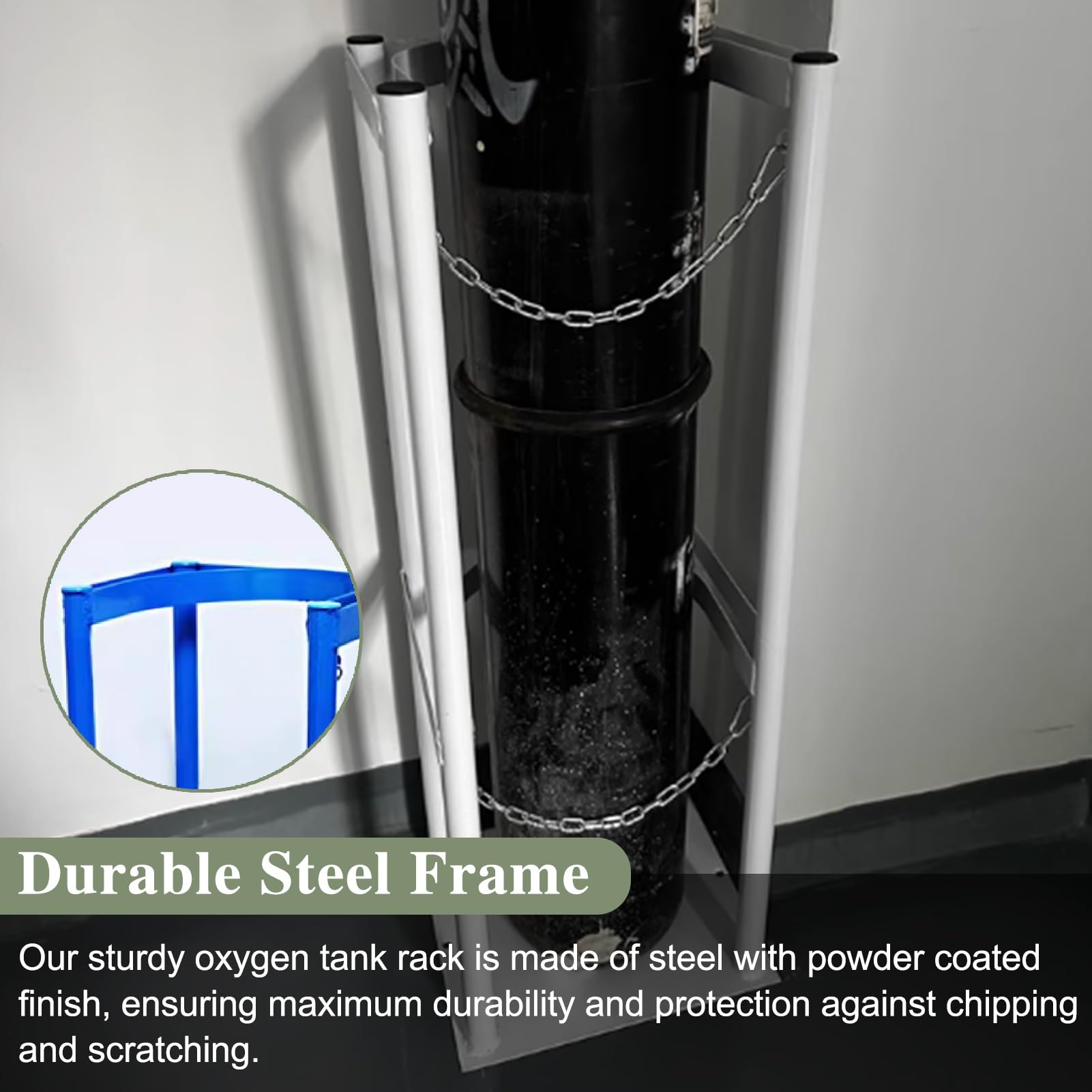 Soporte de Lujo para Tanque de oxígeno - Soporte Universal para bombonas de Gas con Cadenas de fijación, Soporte Resistente para Cilindros de nitrógeno en hospitales, Ajustable de 27 a 96 cm