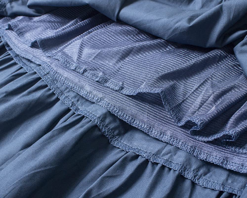Spódnice dla kobiet Wielka Brytania, plus rozmiar Czarna spódnica zimowa Elastyczna talia, falbana Ruched Spódnice z wysokim stanem Eleganckie spódnice maxi dla(Blue One Size)