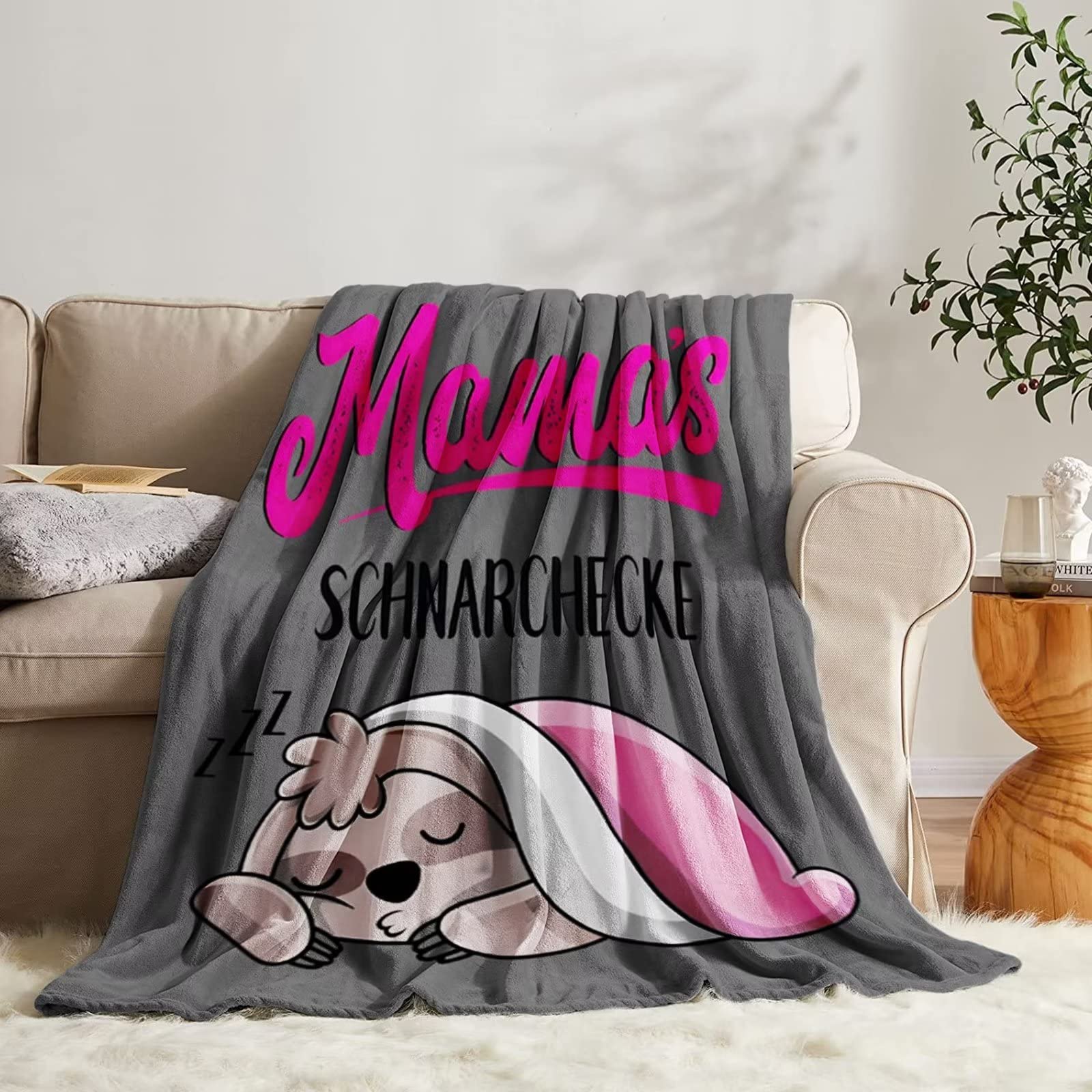Lustige Faultier Decke 1.5x1.3m - Geschenk Für Mama Zum Muttertag & Geburtstag