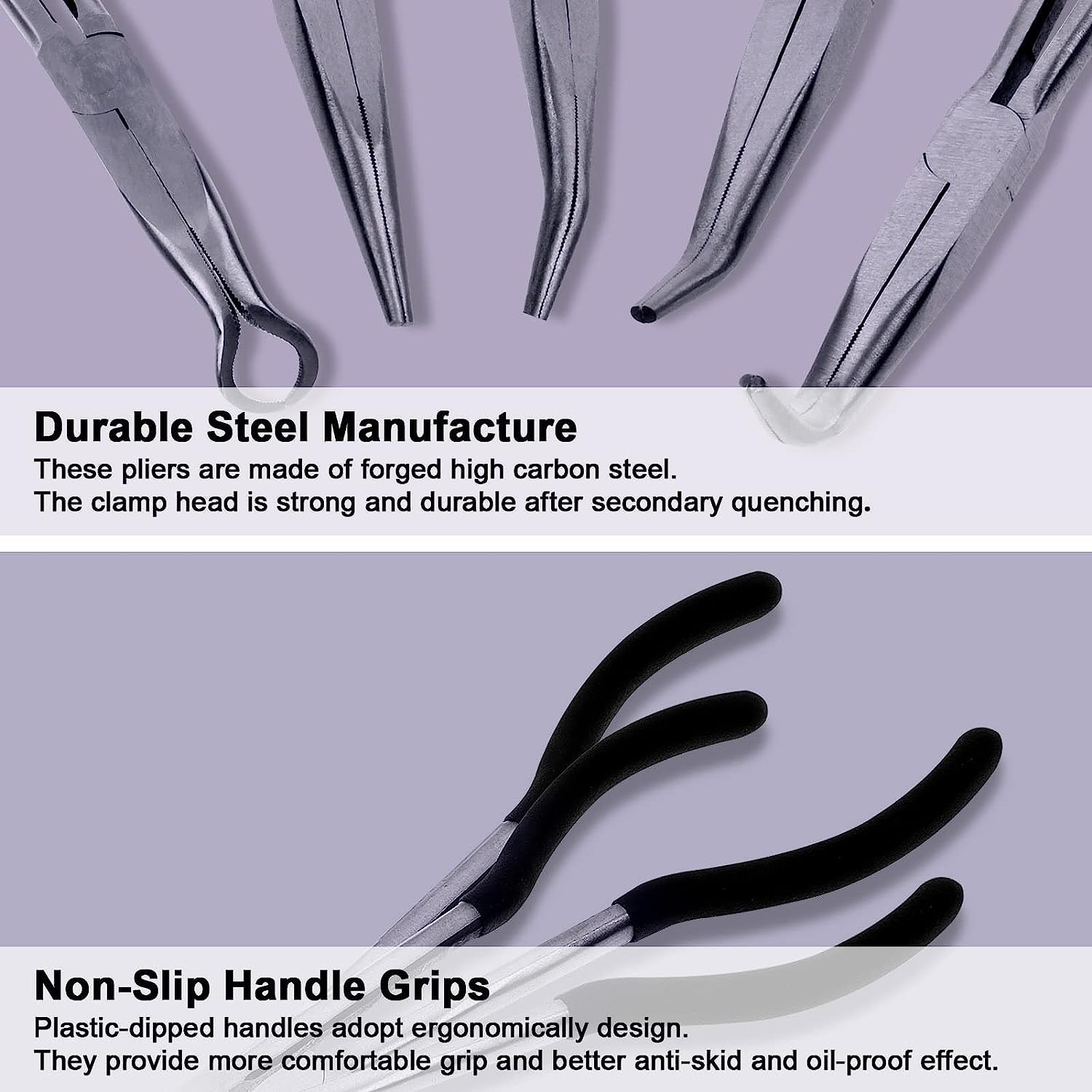 11" Long Reach Nose PLIER Set 9PC Extra Long Mechanics Hose Ring Pliers - View #6