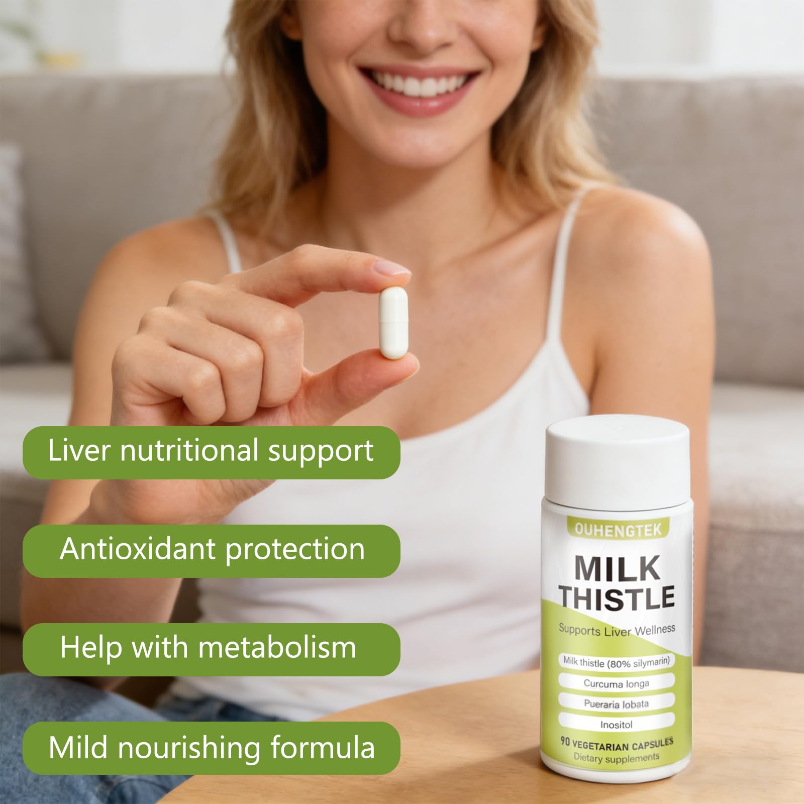 Milk Thistle Extract 80% Silymarin Capsules, 300mg Milk Thistle Liver Detox & Digestive Support Supplement, Antioxidant for Liver Cleanse, 90 Capsules — Amazon image 8