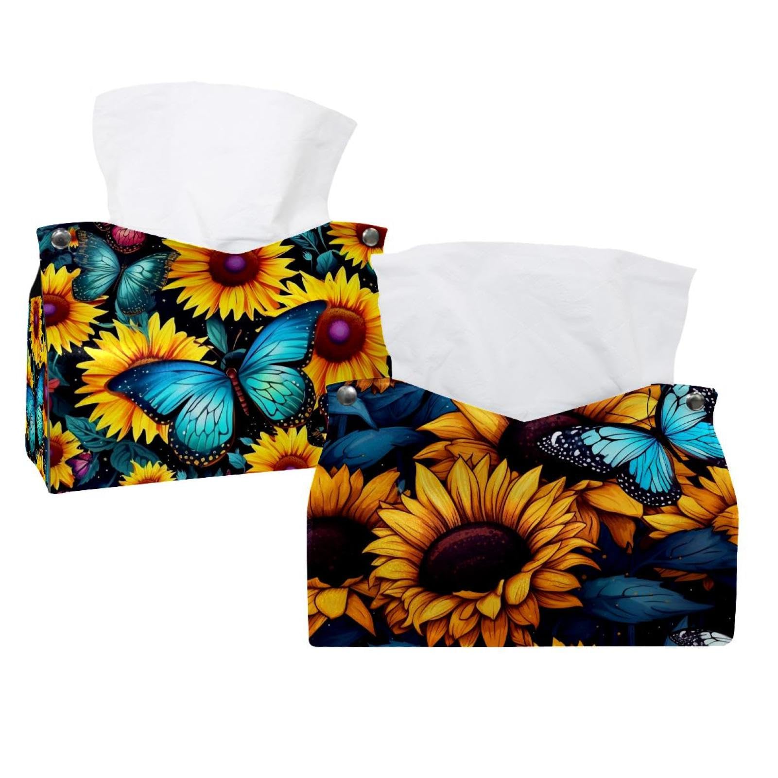 Boîte à mouchoirs décorative avec housse lavable nuit étoilée et papillon pour chambre