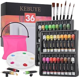 Acrylic Paint Set Art Paints - 36 Colours for Wood Canvas Model Clay Cer...