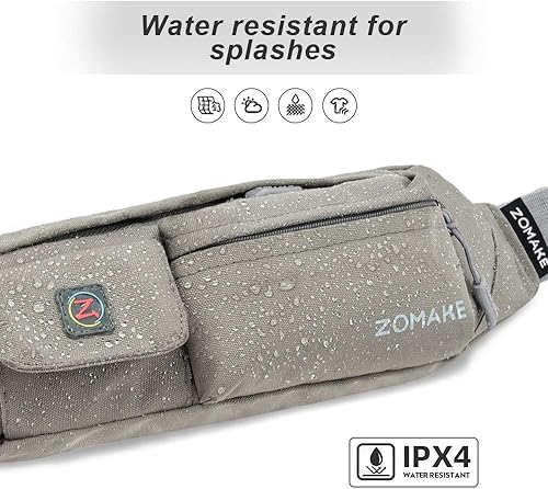 Miniatura 4 de ZOMAKE Small Crossbody Fanny Pack for Women Men, Runner Belt Bag with Adjustable Strap, Water Resistant Waist Bag for Running