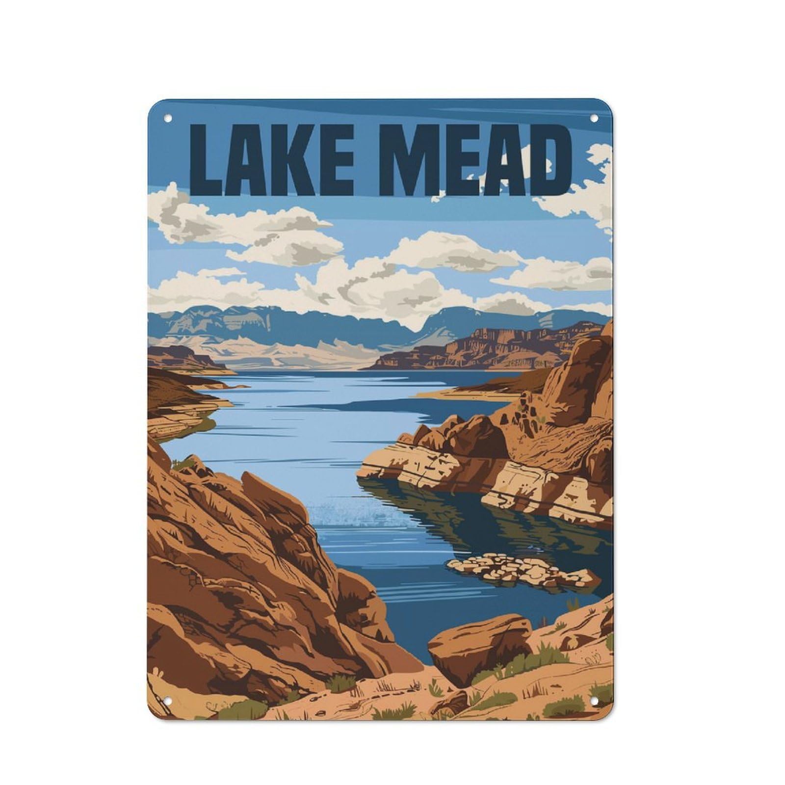 Junmoney Lake Mead National Recreation Area Classic Tin Wall Sign 40X30cm, Diner Style Decor For Coffee Bar, Kitchen, Bistro Or Tea Corner