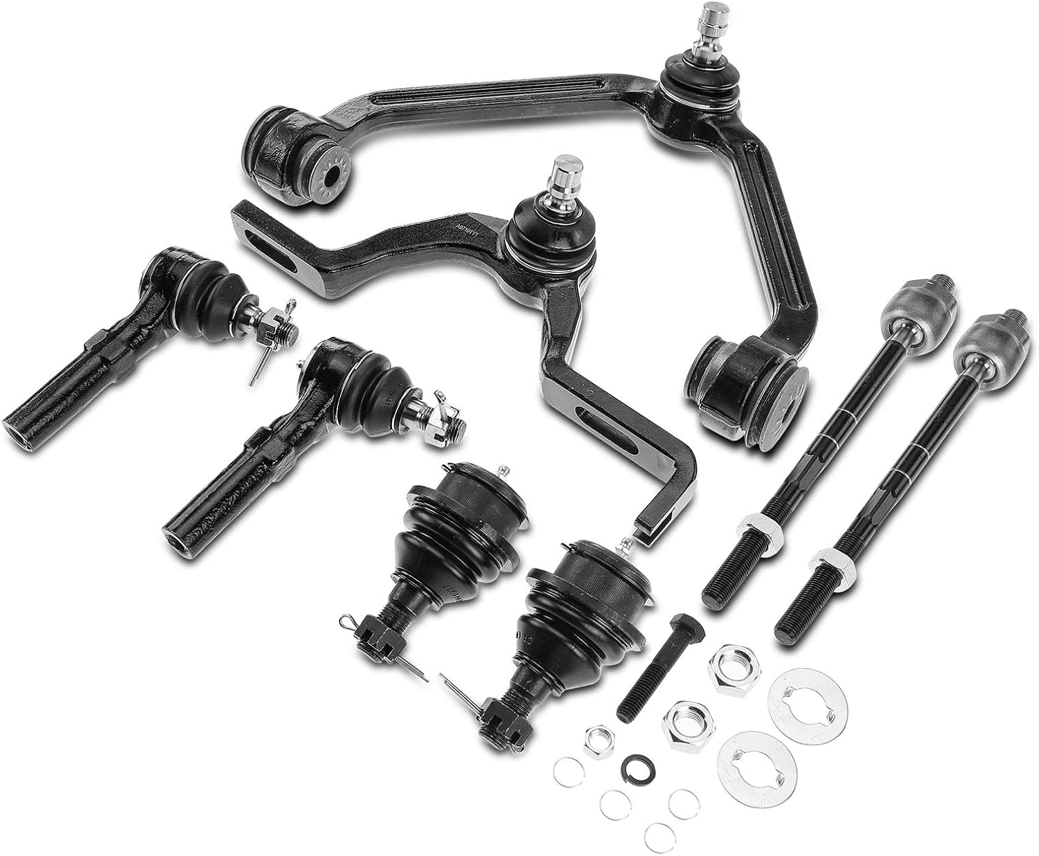 A-Premium Set of 8, Front Upper Control Arm, Lower Ball Joint, Inner Outer Tie Rod End, Compatible with Ford Explorer 1995-1997, Mercury Mountaineer 1997