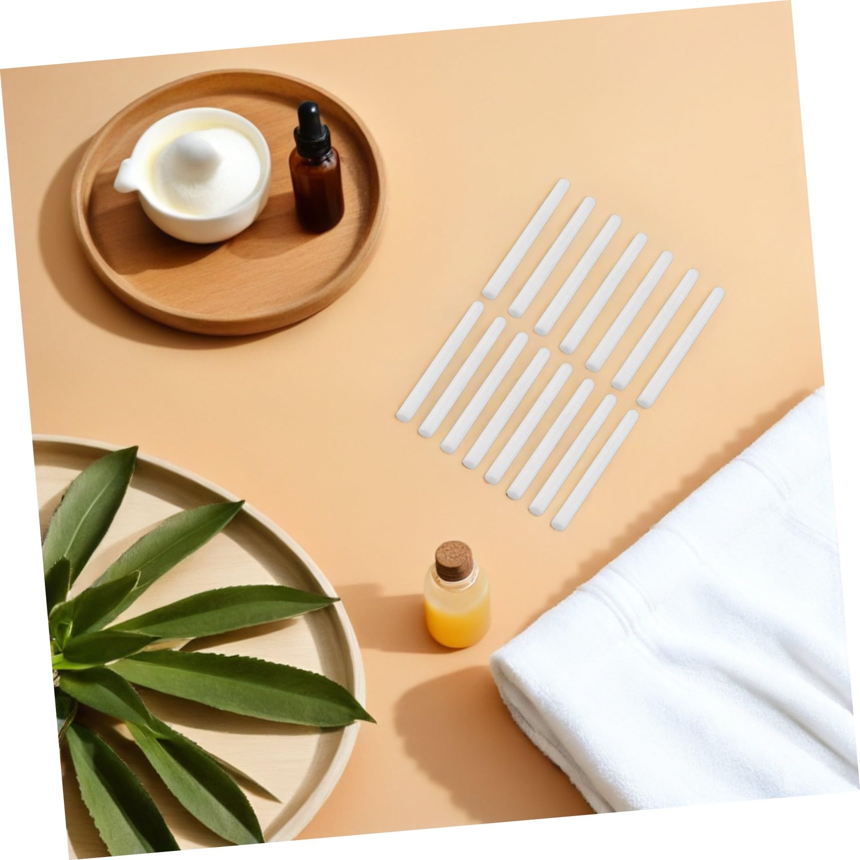 15 Bastoncillos de Algodón Rápida Absorción y Distribución de Olor Color Blanco para Difusor de Aroma Ideales para Cocina y Oficina