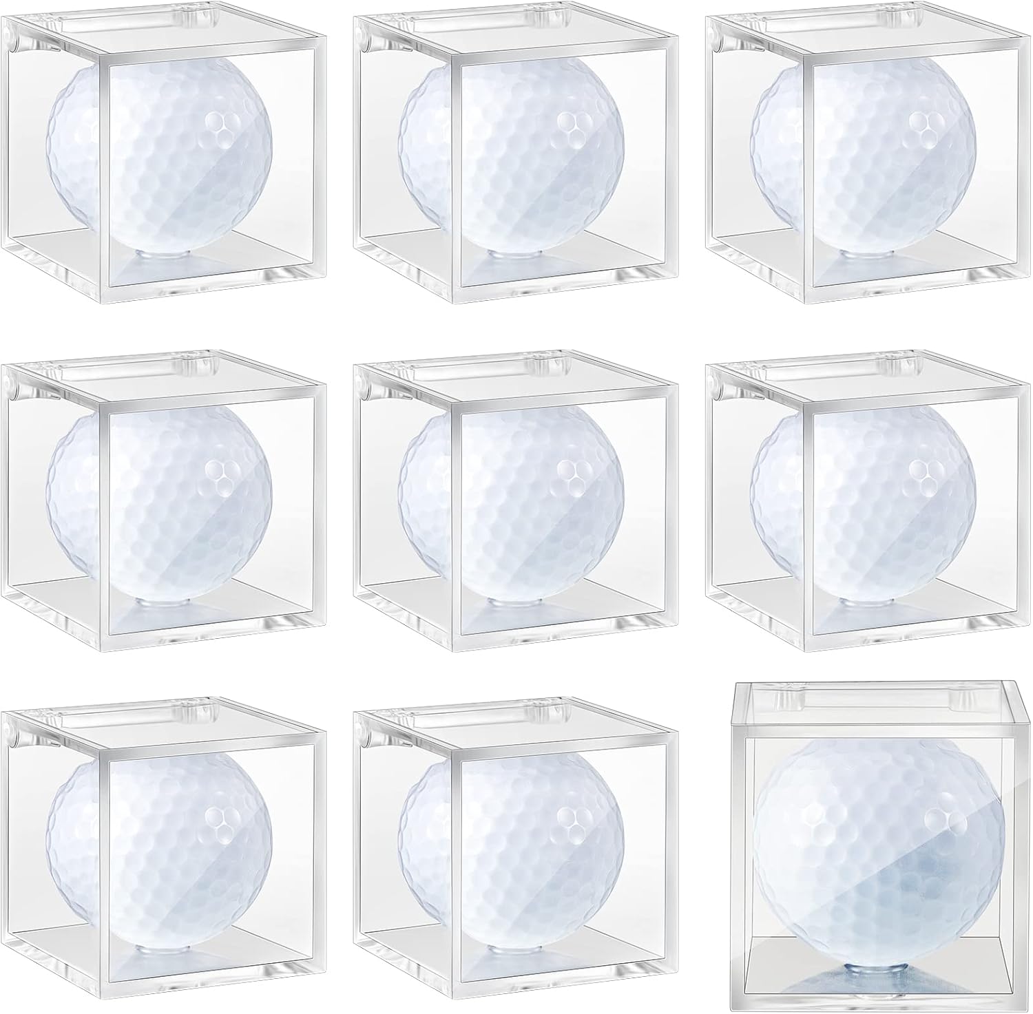 9 Pieces Golf Ball Display Case Acrylic Single Golf Ball