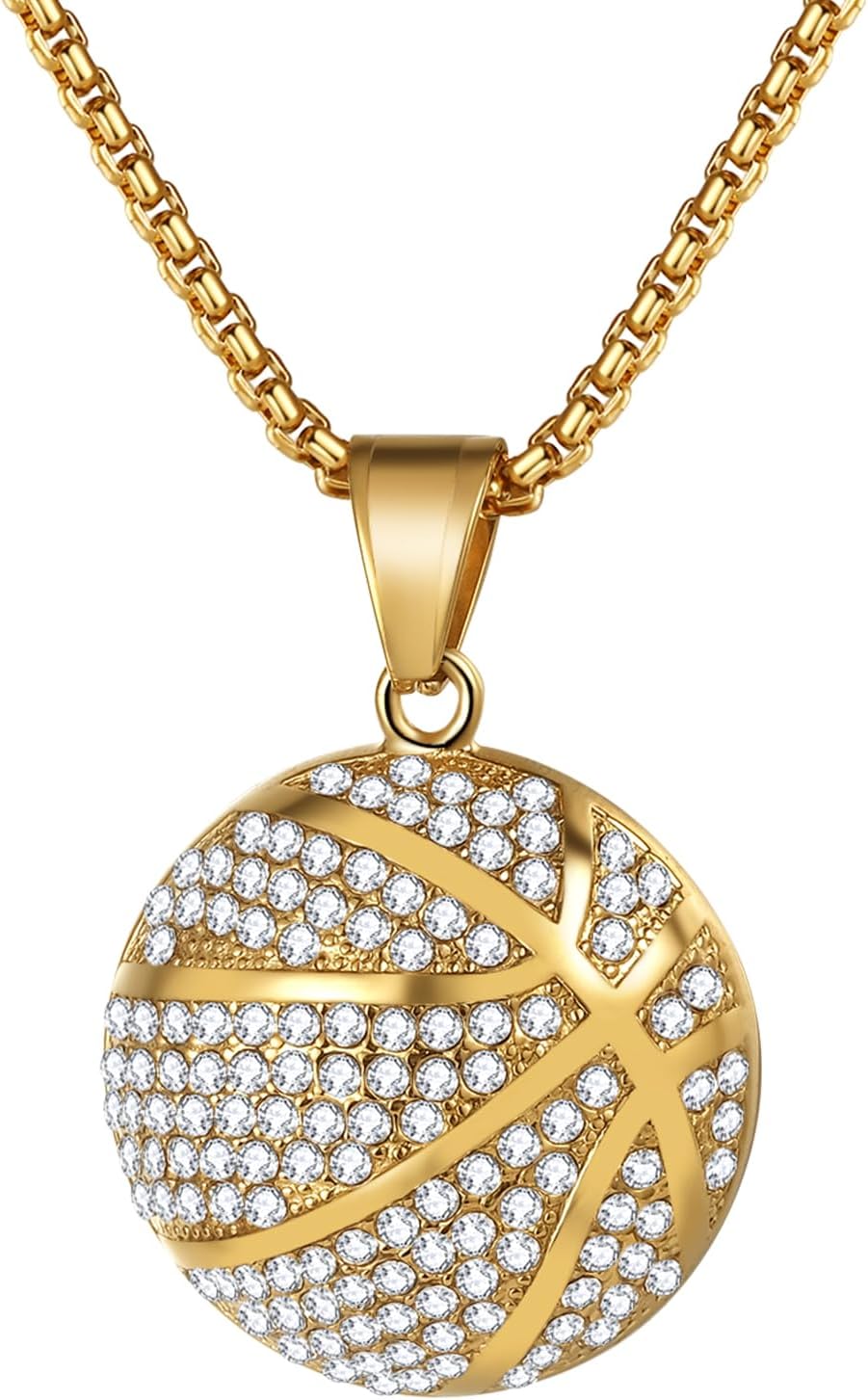 Hip Hop Punk Basketball Necklace: Black Inspiration Sports Pendant Necklace Christmas Jewelry for Men