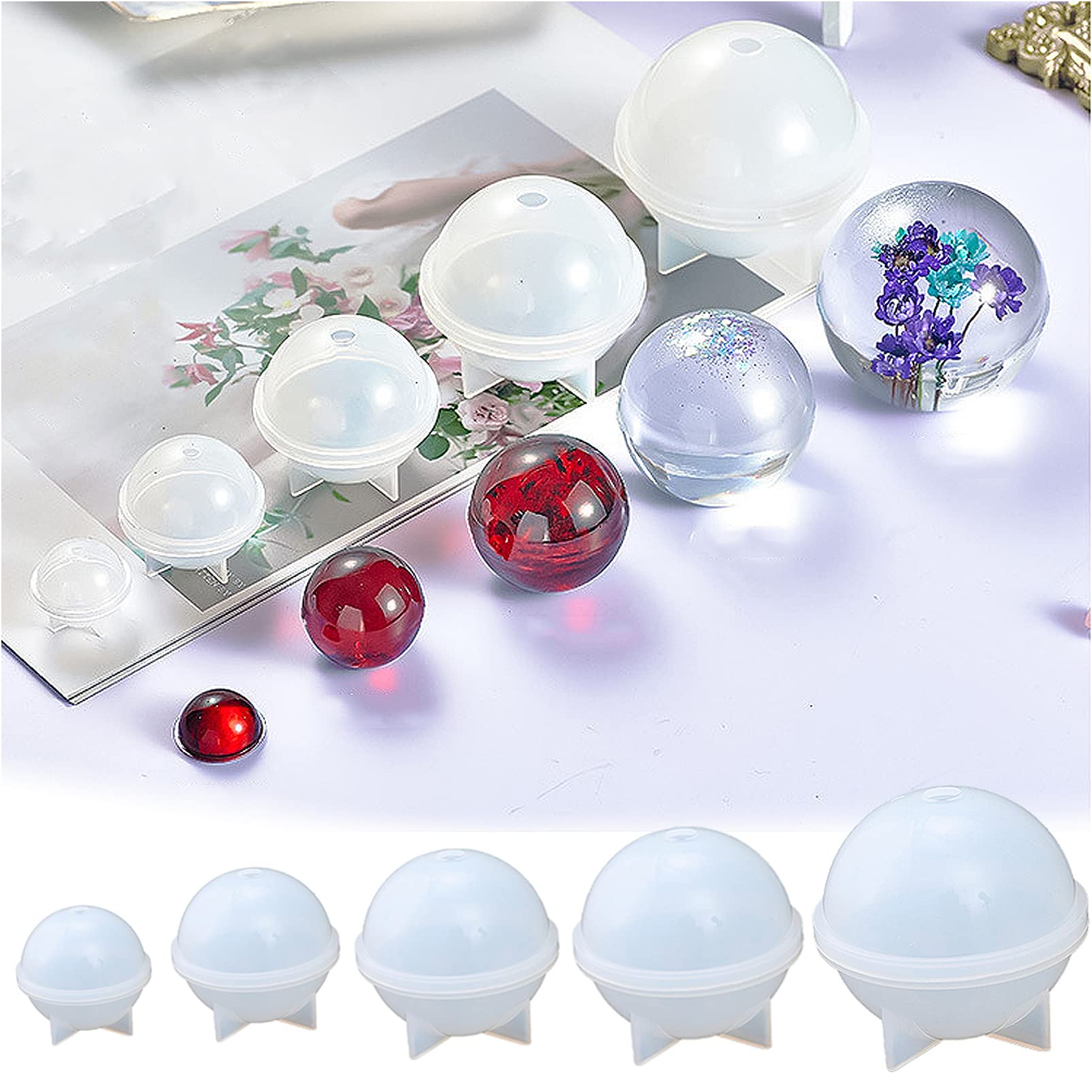 Amazon.co.jp: シリコンモールド ボール 丸 球体 5個セット 20/30/40