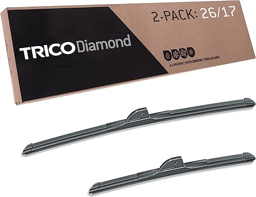 TRICO Platinum Paquete de 2 limpiaparabrisas de repuesto de 26 y 17pulgadas para automóvil, de alto rendimiento (25-2617)