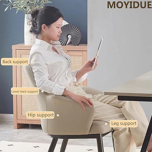 Miniatura 4 de Juego de sillas de mesa de comedor, sillas de piel sintética, sillas de sala de estar con respaldo curvado y protección de tapa de pie para comedor,