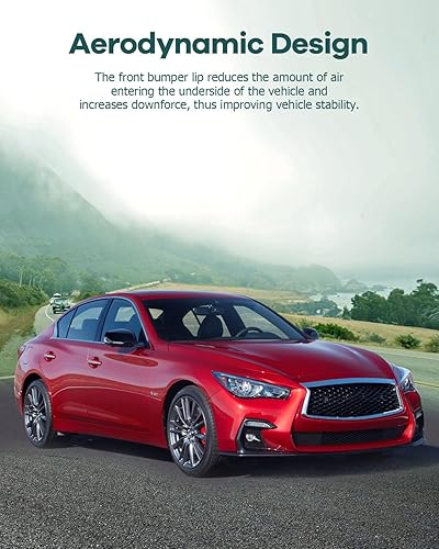 Miniatura 6 de SCITOO Alerón de labio delantero para Infiniti Q50 Sport 2014-2017 negro brillante parachoques delantero labio