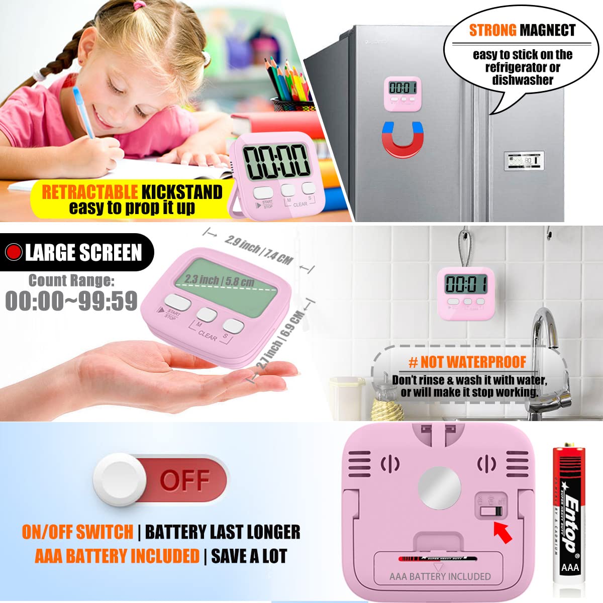 Buy Timers, Classroom Timer for Kids, Kitchen Timer for Cooking, Egg