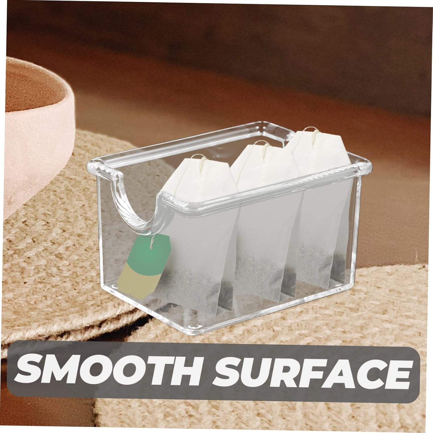 Small Tea Bag Storage Organizer Transparent Sugar Packet Holder for Coffee Bar Home Tea Bag Case Design for Tea Bags