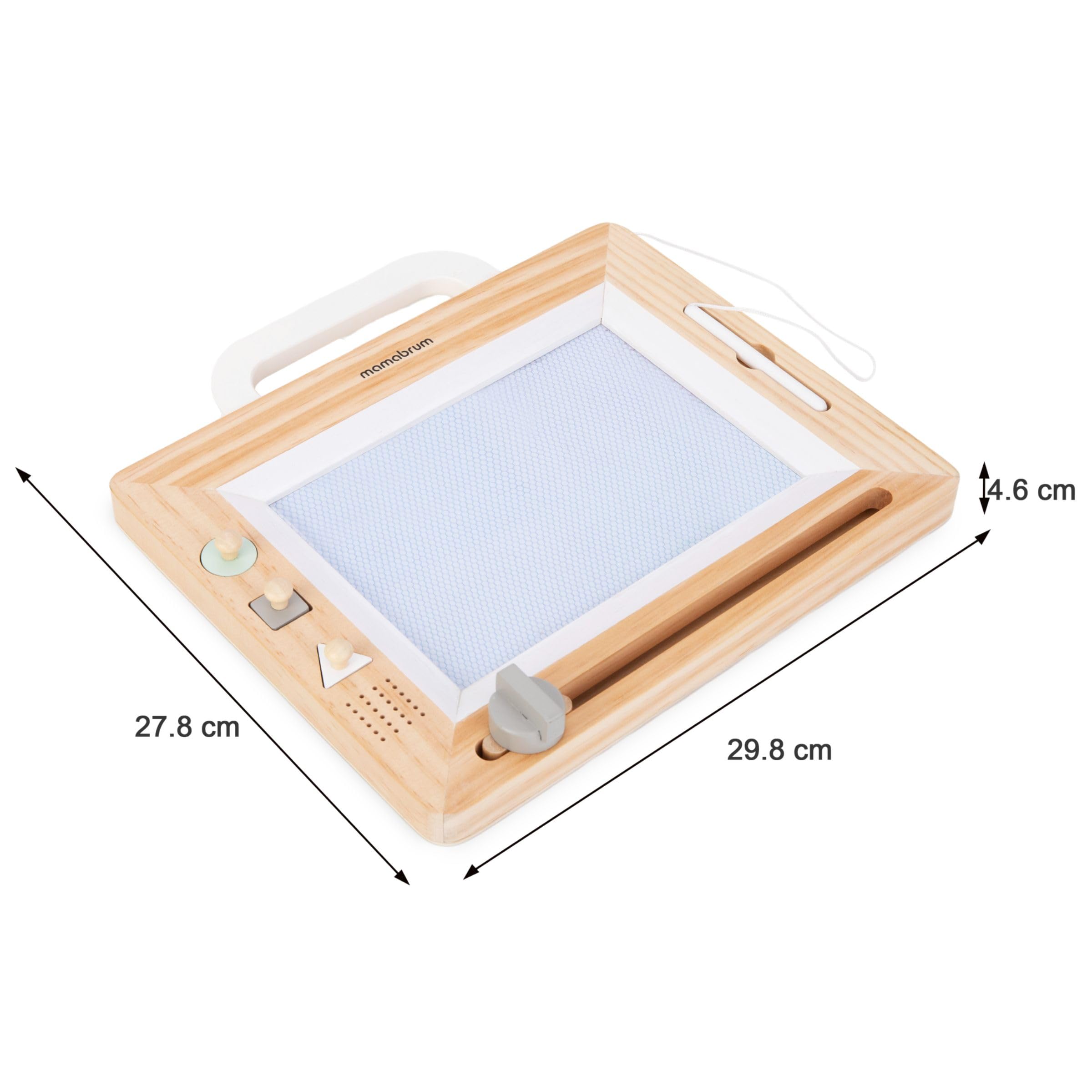Mamabrum Lavagna per Bambini con Timbri in Legno - Giochi Bambini 3 Anni per Imparare a Scrivere e Disegnare - Tavolo Magnetico Educativo con Stilo di Sicurezza