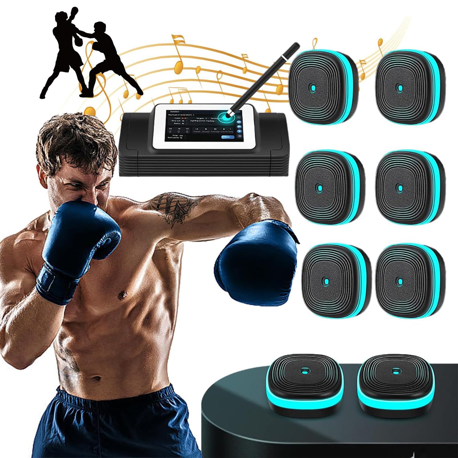Machine de boxe électronique de salon avec 8 cibles pour le sport connecté en famille