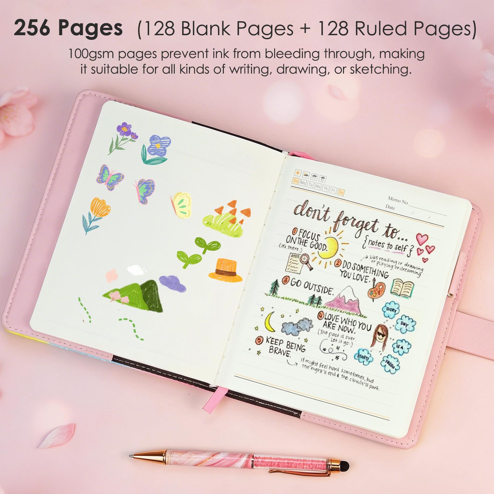 twirush Secret Diary with Lock for Girls, B6 PU Leather Kids Journal with Lock, 256 Pages Lockable Notebook Kids Diary - Image 4