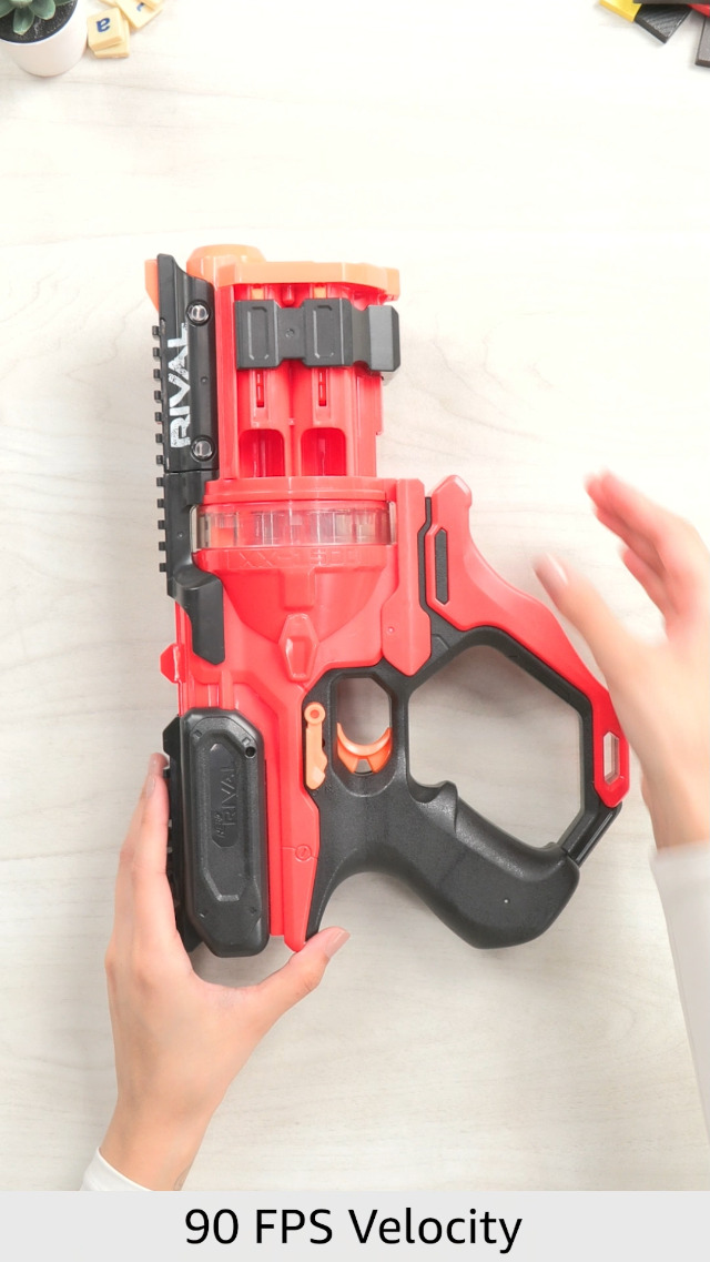Nerf Rival Roundhouse XX-1500 Red Blaster,Clear Rotating Chamber