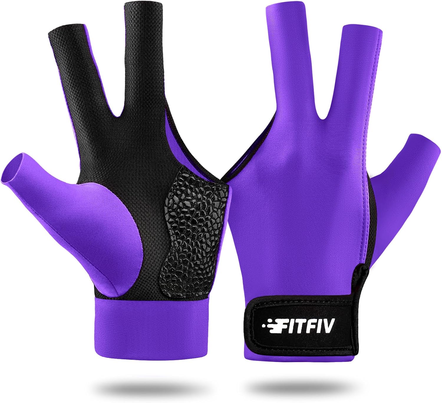 Billiard Pool Glove for Left Hand 3 Finger, Durable Double Stitching, Snooker Cue Sport Glove Adjustable Popular Sizes for Men & Women