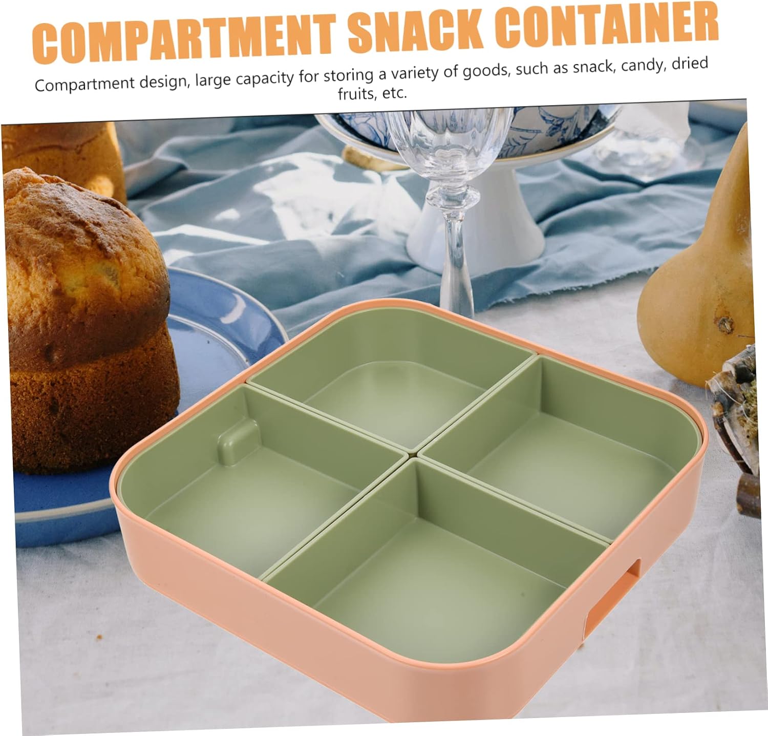 LABRIMP Fruit Bowl Lid Snack Case Snack Divider Candy Box Household Dried Fruit Box