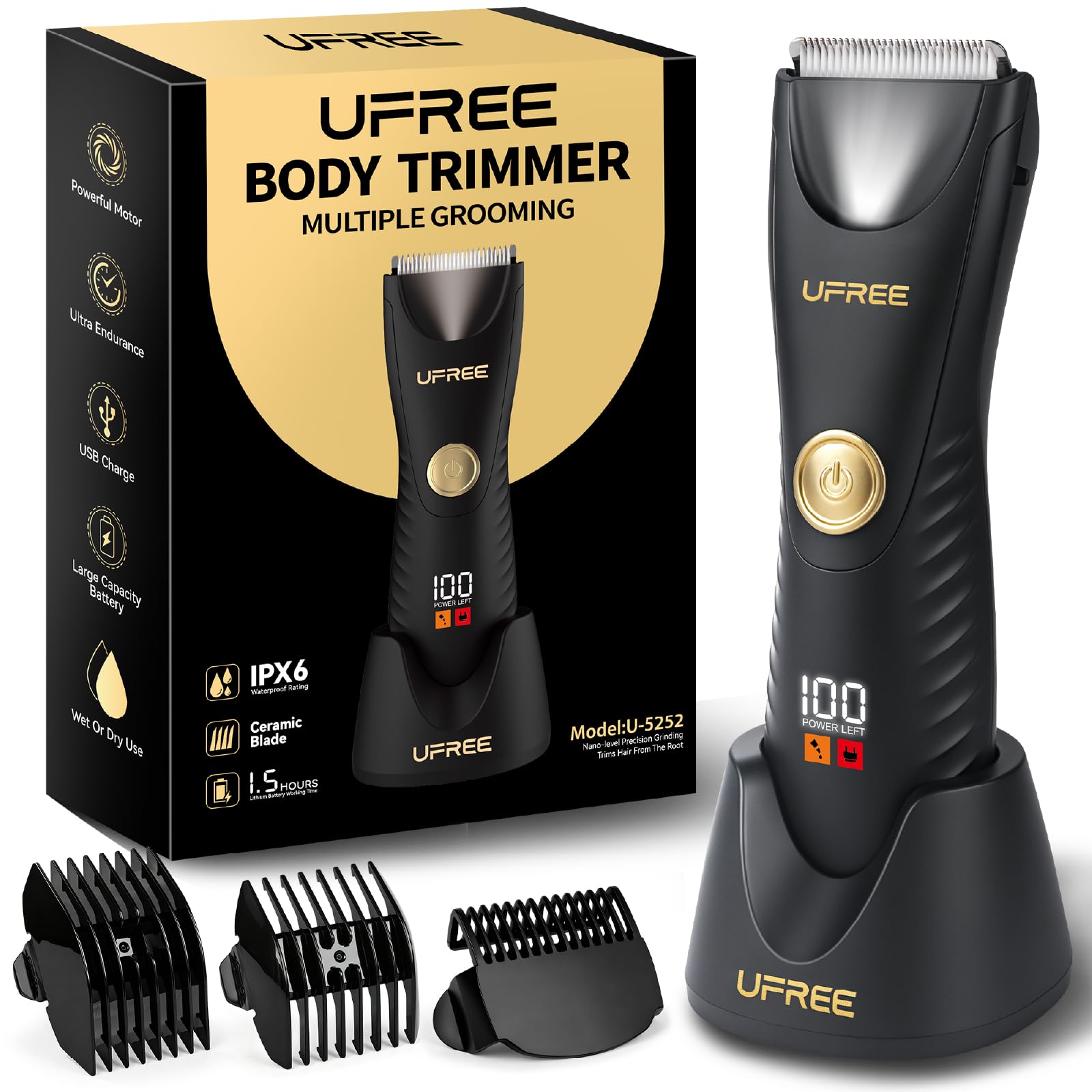 Ufree Manscape Body Hair Trimmer for Men, Electric Ball Shaver Razor
