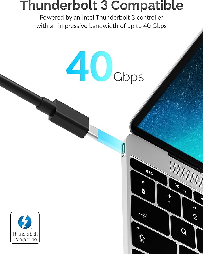 SABRENT Thunderbolt 3 Certified Travel Dock Dual Display Compact Docking Station miniatura 7