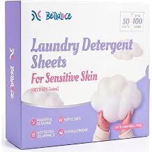 BellaLuce Sensitive Skin Laundry Detergent Sheets, 100 Loads, 50 Count