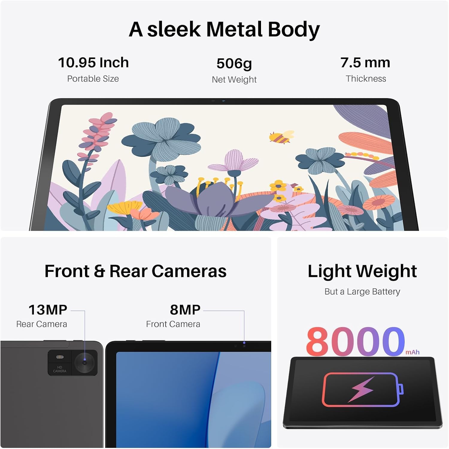 HUION Standalone Drawing Tablet Kamvas Slate 11 No Computer Needed, Portable 10.95 Inch 90Hz Refresh Rate Anti-Glare Screen, Tilt-Alignment Pen Android 14 8GB RAM 128GB ROM 1TB Expand, 8000mAh Battery