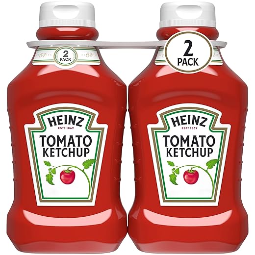 Heinz Tomato Ketchup Squeeze Bottle, 2 Bottles, for Easy Sharing and Easy Serving, Gluten-Free, 50.5 oz
