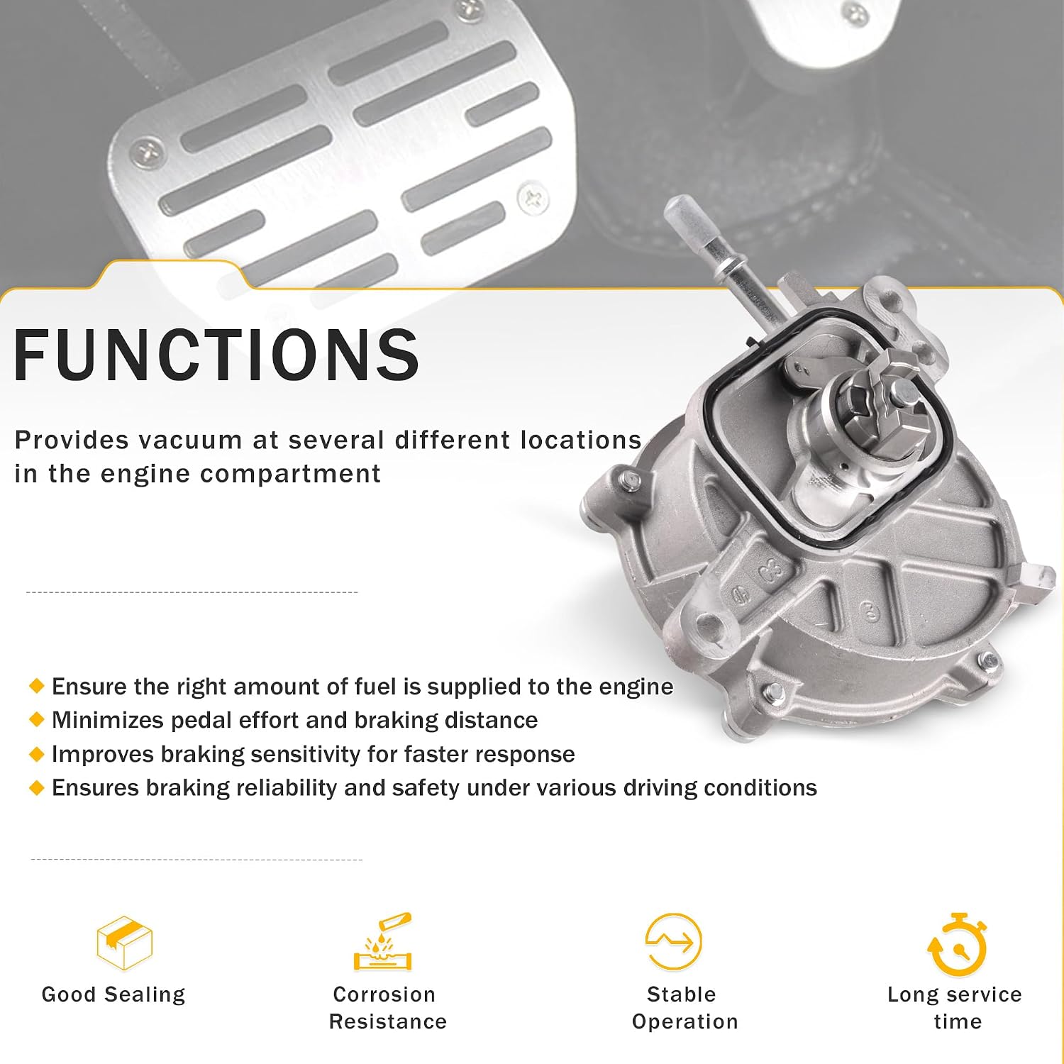 29300-25012 Brake Vacuum Pump Compatible for Toyota Camry/RAV4/Avalon/Tundra/Sequoia/Highlander, Compatible for Lexus ES250 2021-2022 Replaces 29300-F0011