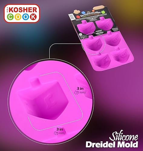 Miniatura 2 de The Kosher Cook Dreidel - Moldes de silicona con forma para hornear, congelar, dulces, cubitos de hielo, chocolate y más, aptos para horno y
