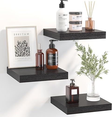 Miniatura 10 de Fixwal Estantes flotantes de 8 pulgadas para pared, pequeños estantes blancos para montar en la pared para baño, sala de estar, dormitorio,