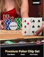 Vista 3 de Fichas de póquer con números, juego de fichas de póquer de 500 piezas con estuche de viaje de aluminio, juego de póquer de 0.41 oz