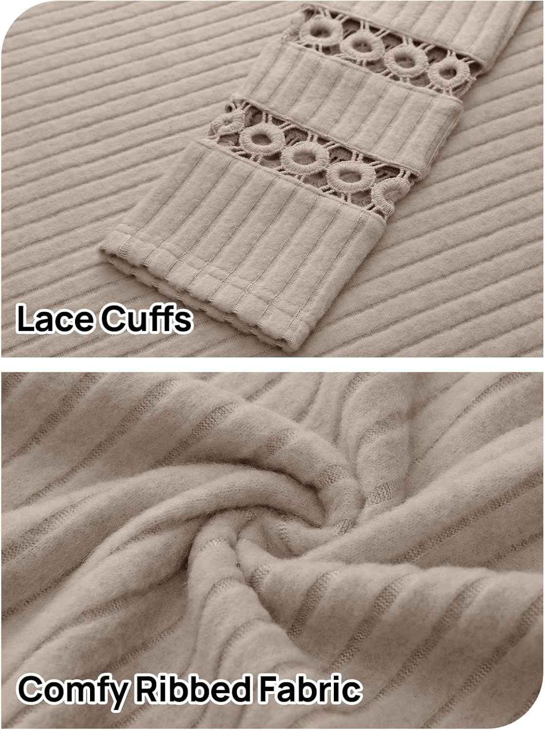 MEROKEETY Womens Long Sleeve Tops 2025 Trendy Fall Winter V Neck Ribbed Sweaters Casual Shirts Blouses - Image 6