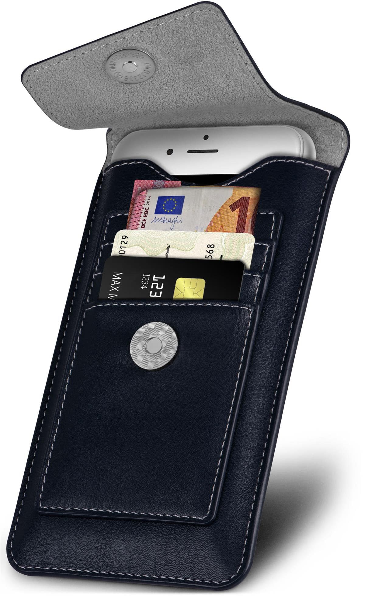 Skin Feel - Custodia magnetica per cellulare Google Pixel 7 Pixel7, in pelle sintetica, con scomparti per carte di credito, con chiusura a clip, per Google Pixel 7 (blu, Google Pixel 7