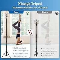 Vista 7 de Trípode para Teléfono, Trípode de Palo Selfie de 70", Soporte de Trípode para Teléfono Celular con Control Remoto y Soporte para Teléfono, Bolsa