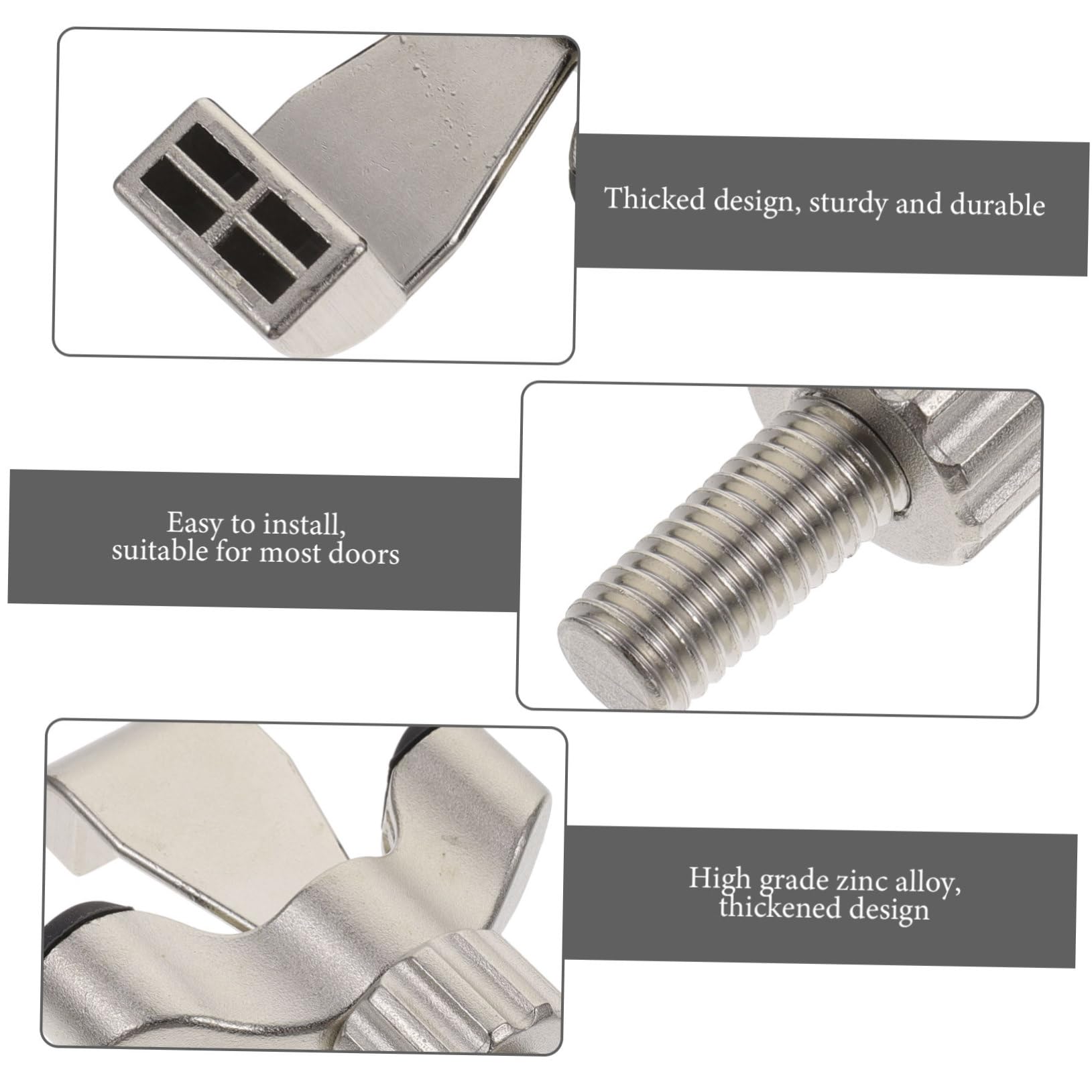 Verrou de Sécurité pour Porte Portable, Alliage de Zinc, Argenté, Voyage