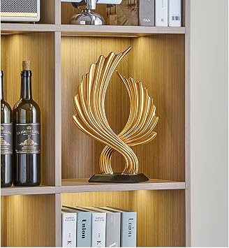 Modern Abstract deco sculpture, ocean waves craft decoration living room statues, for bedroom table decoration office flat sculptures deco, resin,White A [Energy Class A]