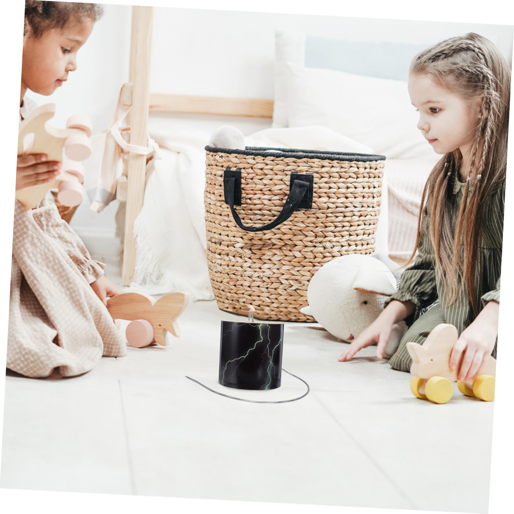 Trueno para Niños, Tamaño Grande, Madera y Resorte Metálico | Negro, Pequeño y Delicado, Seguro para Niños, Enseñanza Musical Desarrollo Auditivo