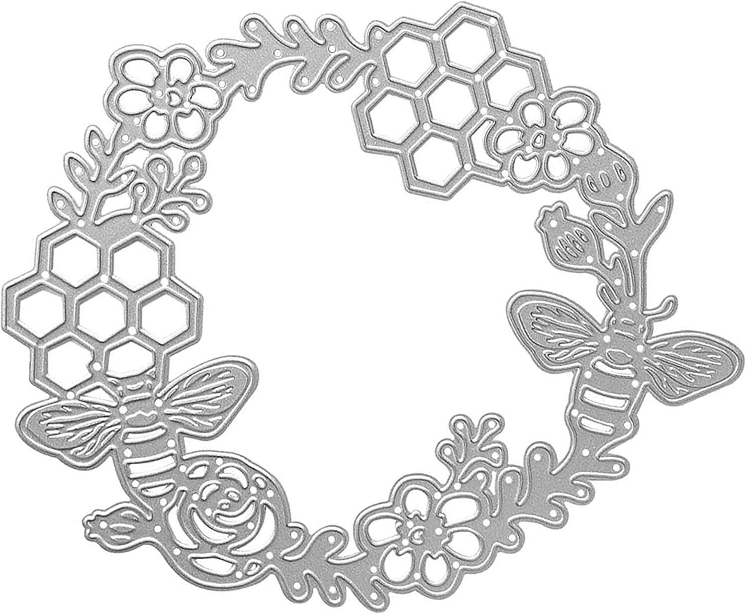 MauSong Honeybee Wreath Cutting Dies Stencils Scrapbooking Template for Card Making Dies Templates Embossing Mould Crafts Template Dies Cut for Album Paper Card Decor Craft