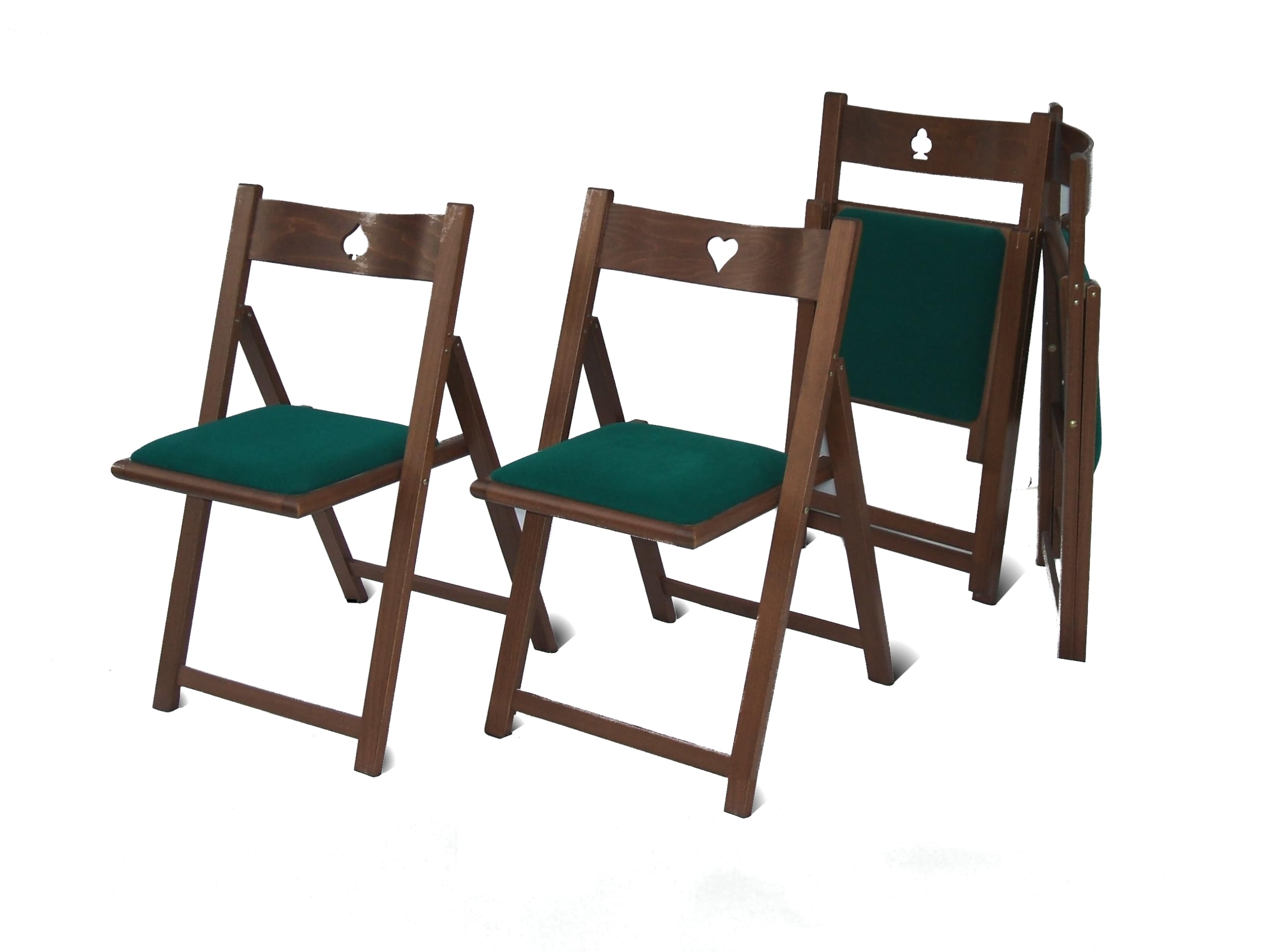 Karn Mesa de Juego Poker 4 Sillas Plegables – Mesa Cuadrada 90x90 cm Plegable en Haya Maciza con Paño Verde – Mesa de Cartas Ahorraespacio