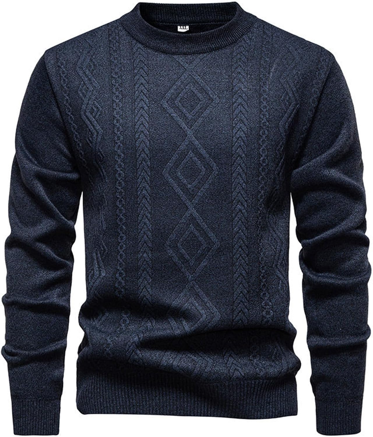 Ymosrh Men's Sweaters Long Sleeve Crewneck Pullover Casual Thermal Knit Sweaters, L-4XL